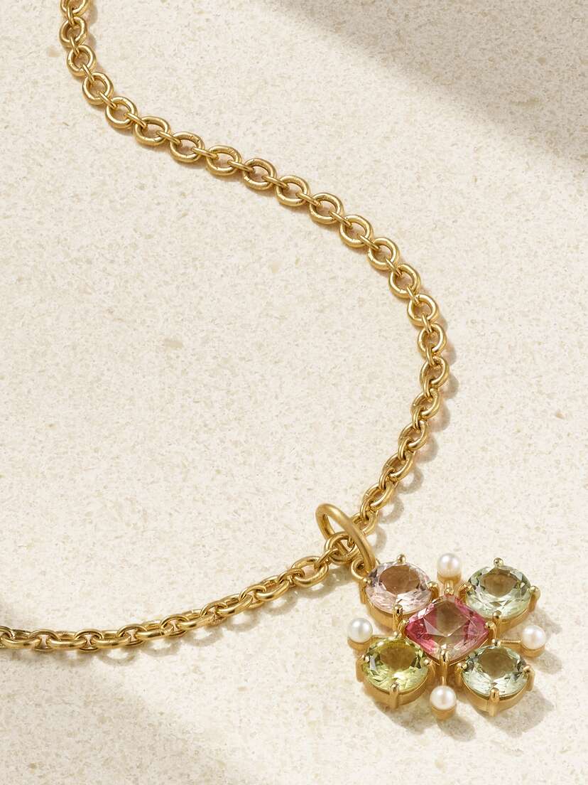 Irene Neuwirth Gemmy Gem 18-karat Gold, Tourmaline And Pearl Necklace