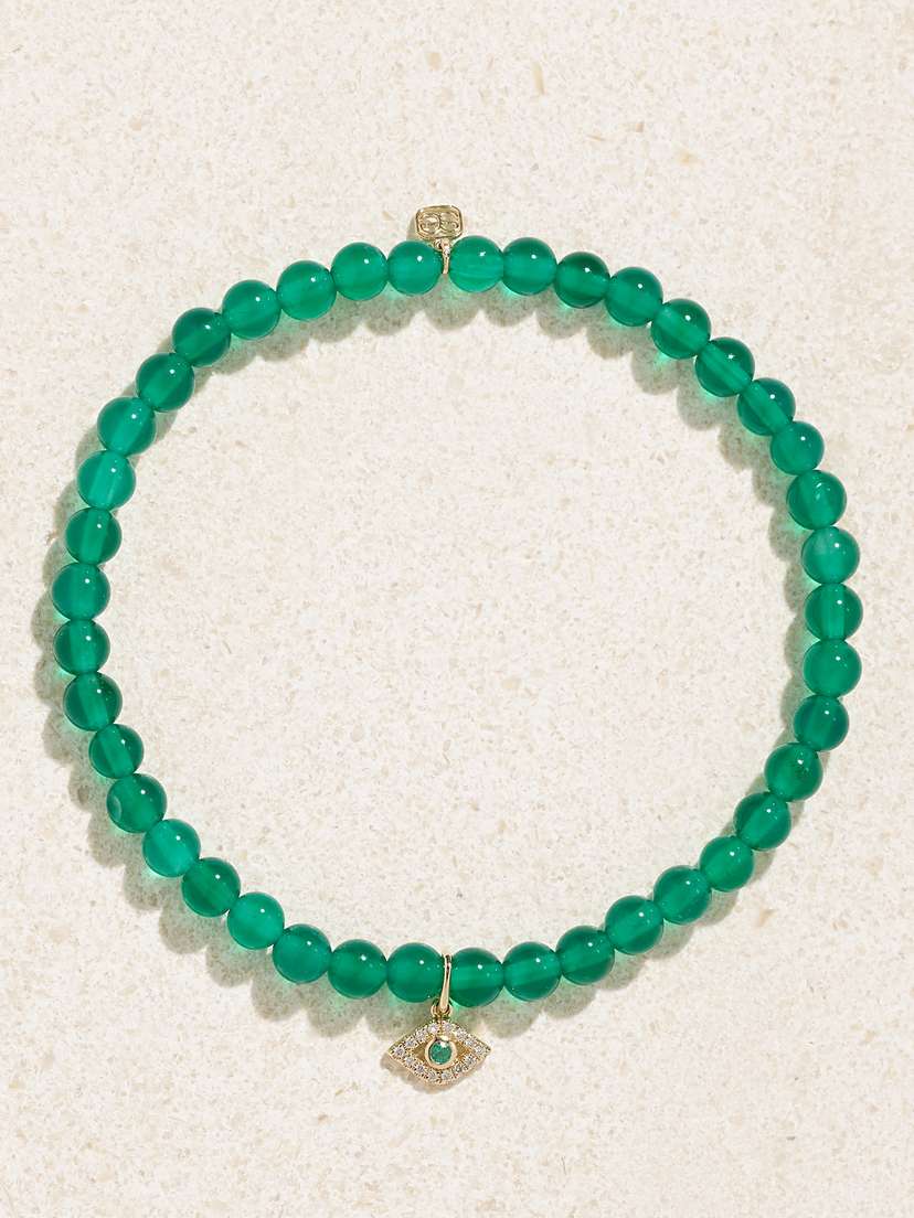 Sydney Evan Evil Eye 14-karat Gold Multi-stone Bracelet