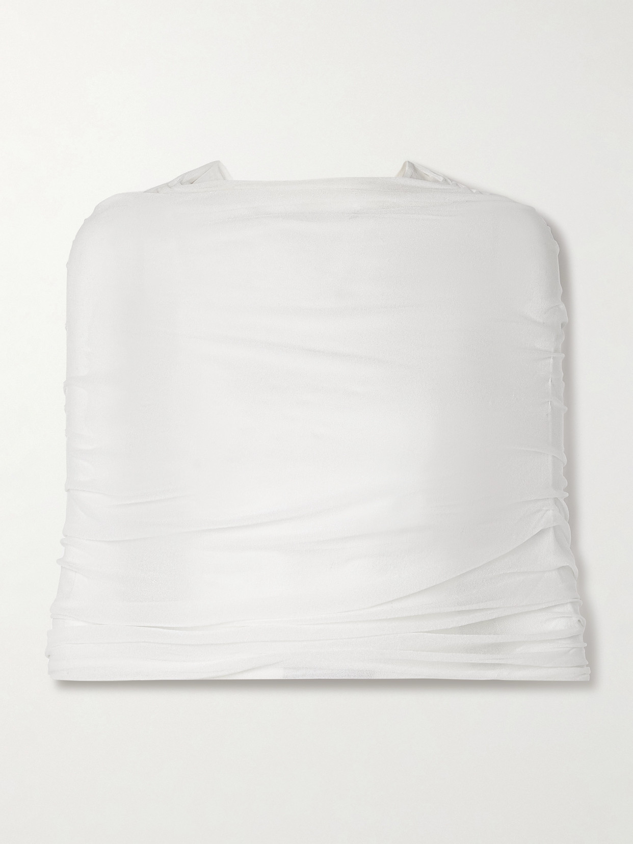 Brandon Maxwell - The Lyra Layered Ruched Knitted Top - Ivory