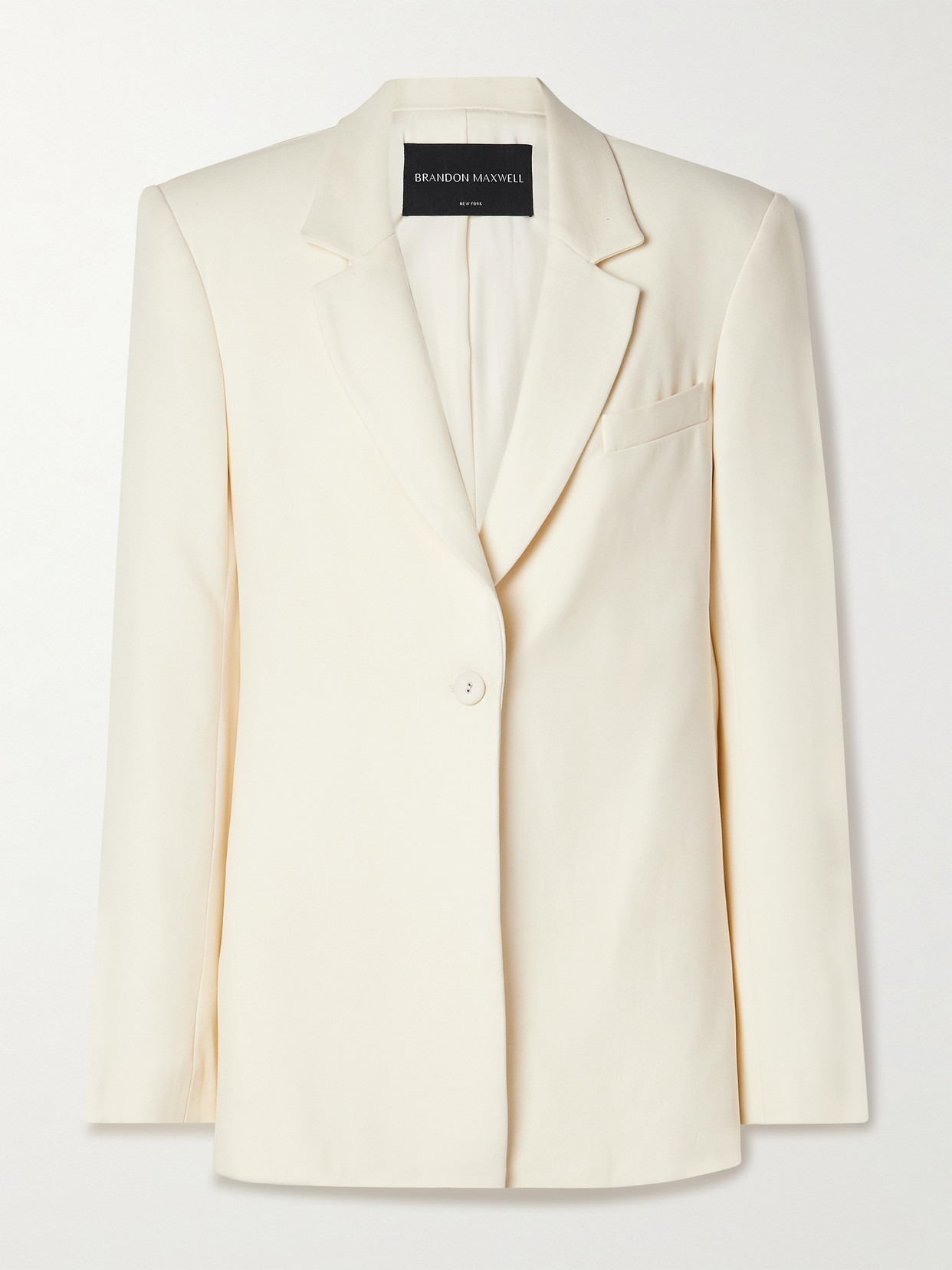 Brandon Maxwell - The Laila Cape-effect Wool And Silk-blend Blazer - White