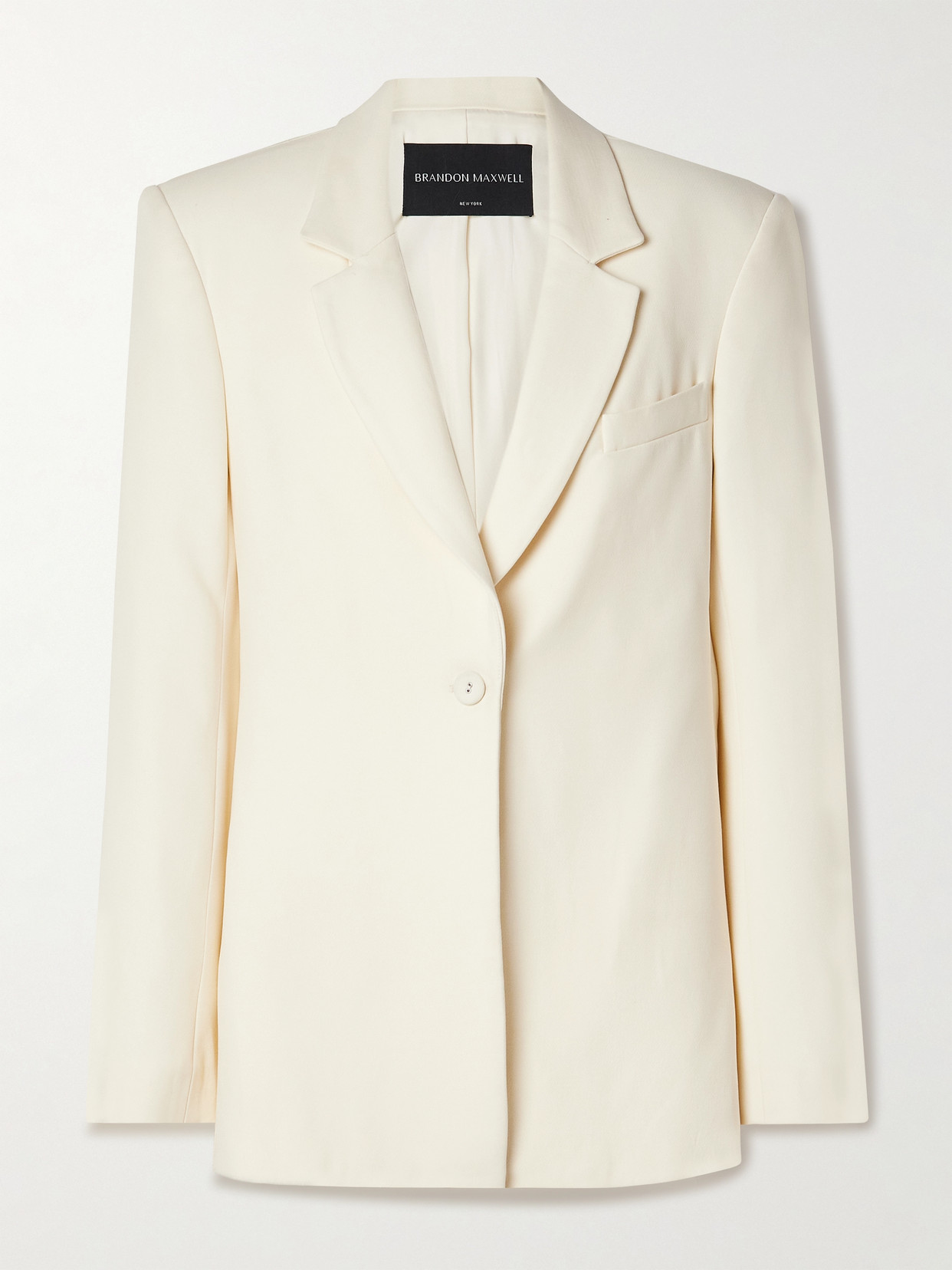 Brandon Maxwell The Laila Cape-effect Wool And Silk-blend Blazer In White