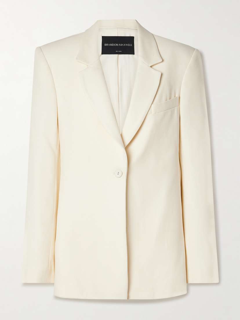 Brandon Maxwell The Laila Cape-effect Wool And Silk-blend Blazer