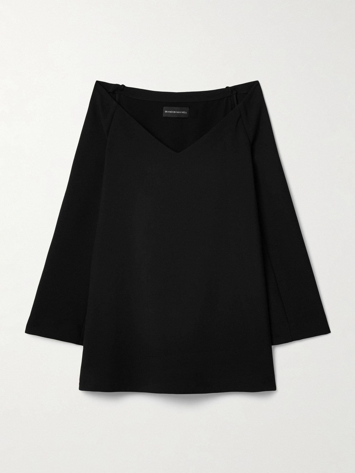 Brandon Maxwell - The Zayna Off-the-shoulder Wool-blend Mini Dress - Black