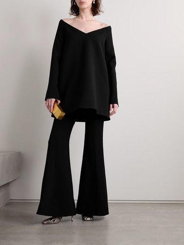 Brandon Maxwell The Zayna off-the-shoulder wool-blend mini dress