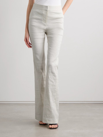 Brandon Maxwell The Fae crinkled linen-blend flared pants