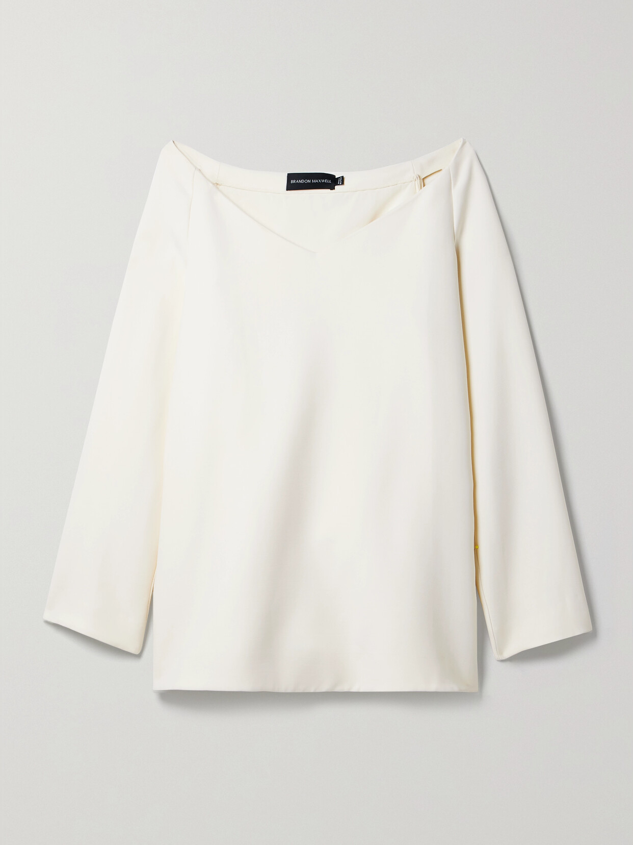Brandon Maxwell - The Zayna Off-the-shoulder Wool-blend Crepe Mini Dress - Ivory