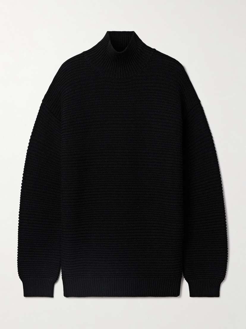 Brandon Maxwell The Charlie Ribbed Merino Wool Turtleneck Sweater