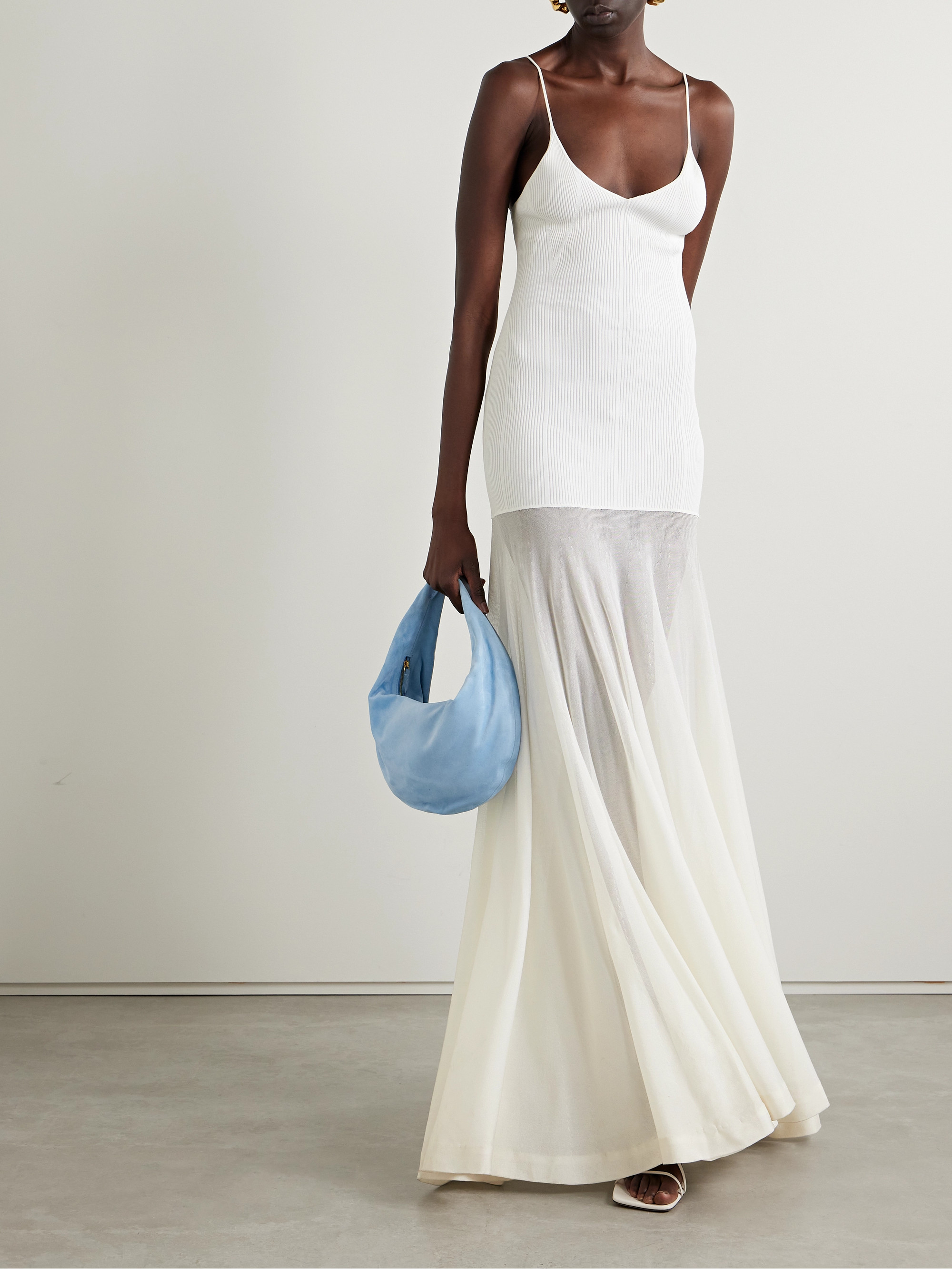 Brandon Maxwell - The Katya paneled ribbed-knit and jersey gown | Plush