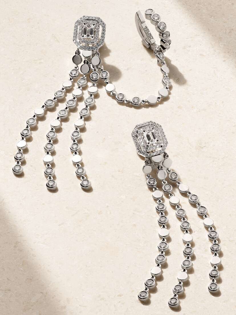 Messika D-vibes 18-karat White Gold Diamond Earrings