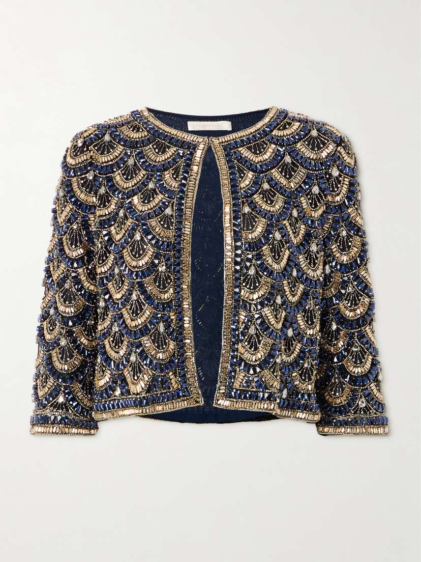 Naeem Khan Crystal-embellished Tulle Jacket