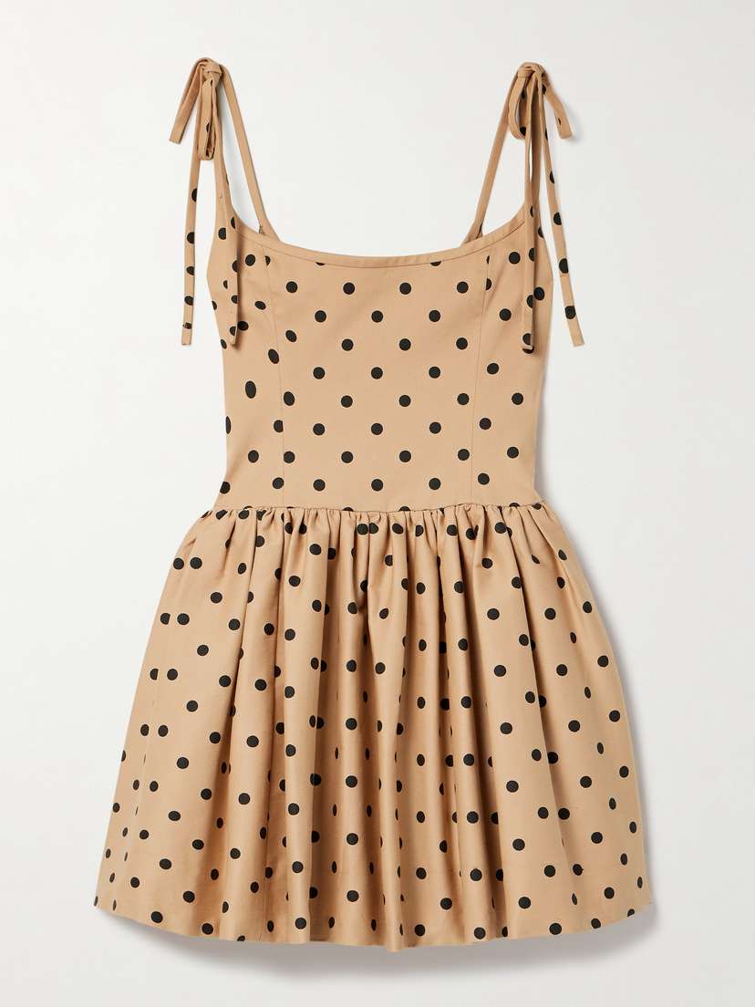 Carolina Herrera Polka-dot Faille Mini Dress