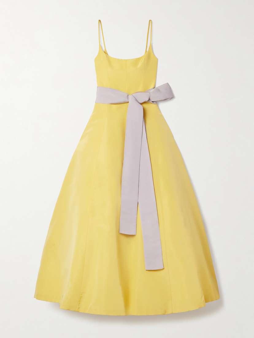Carolina Herrera Belted Silk-faille Gown