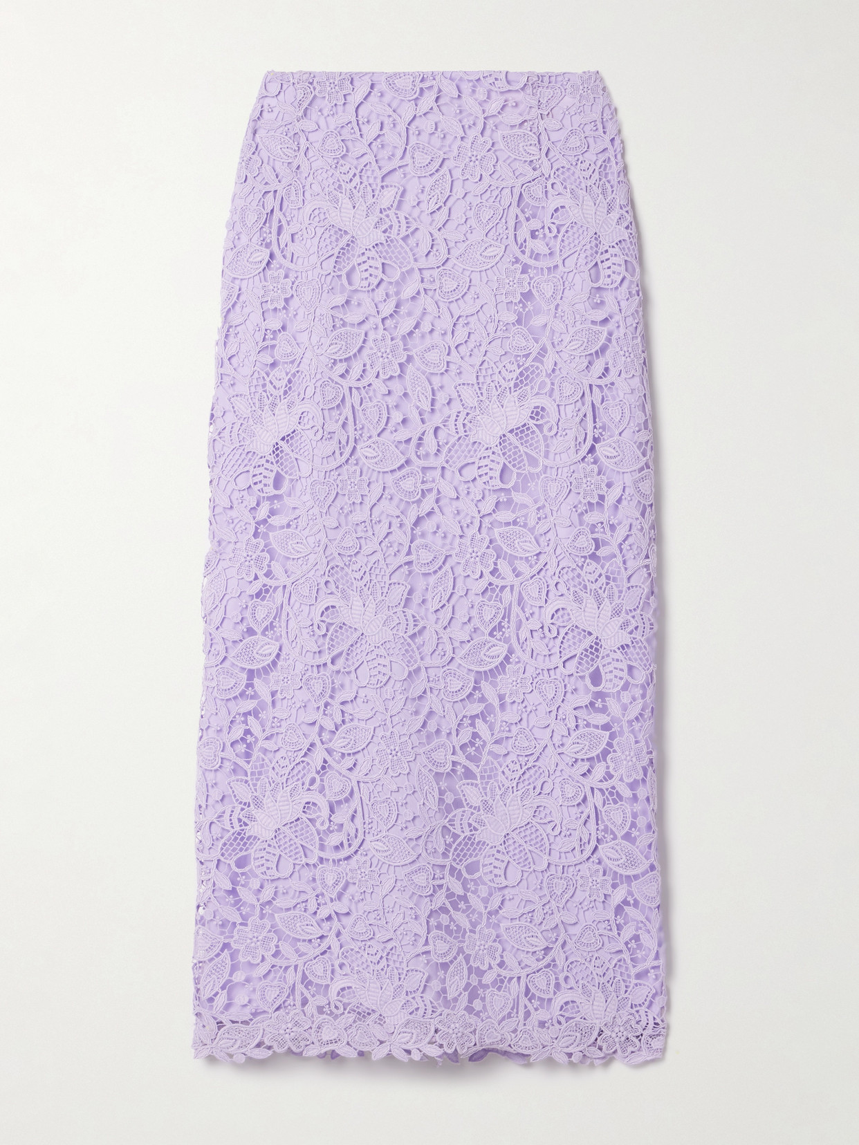Carolina Herrera - Corded Lace Midi Skirt - Purple