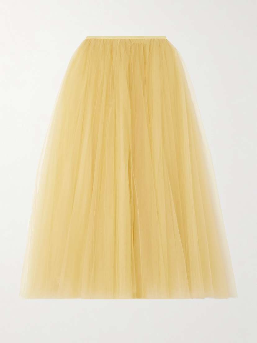 Carolina Herrera Grosgrain-trimmed Tulle Maxi Skirt