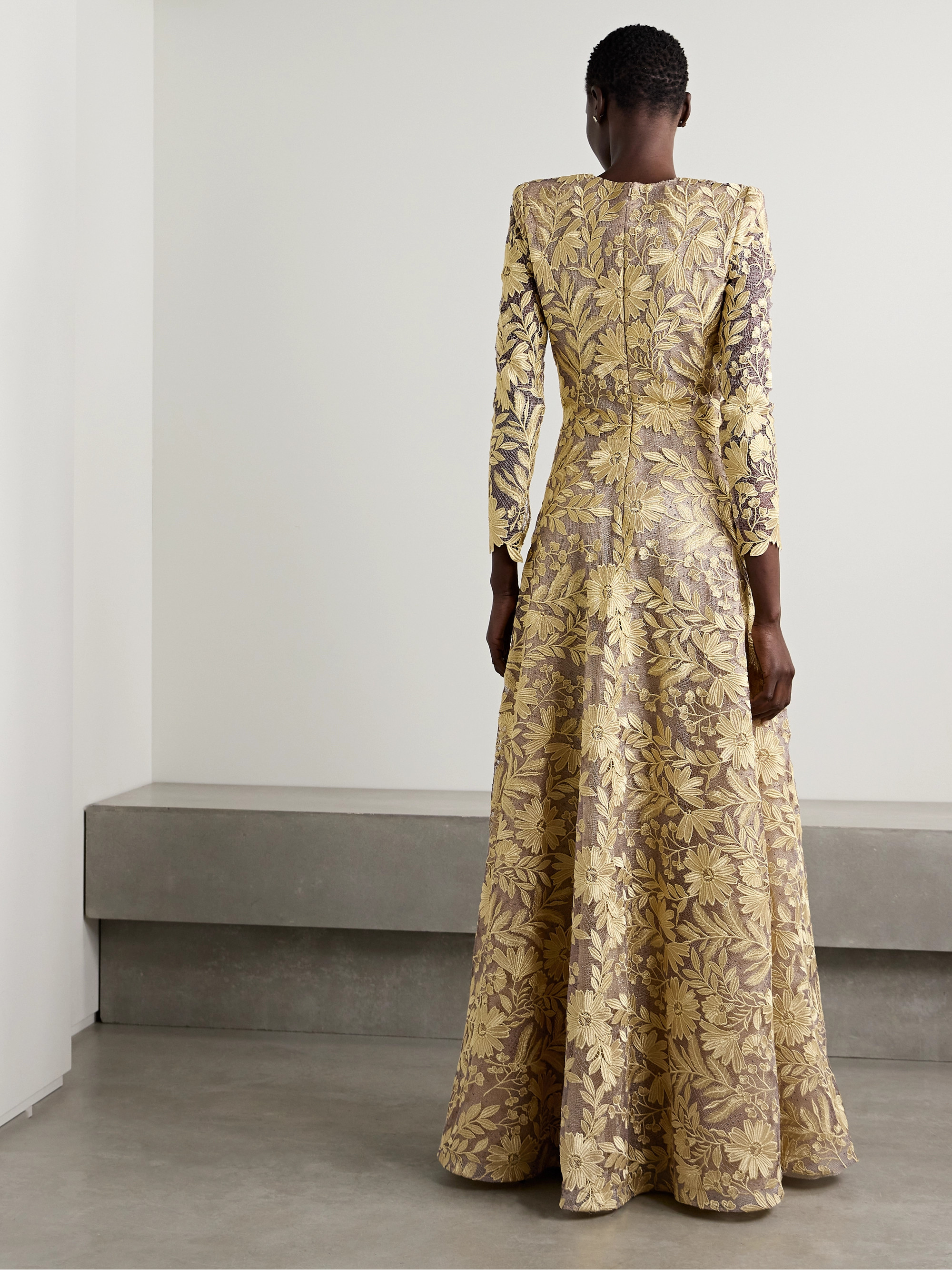 Naeem Khan Metallic appliquéd embellished tulle gown thumbnail