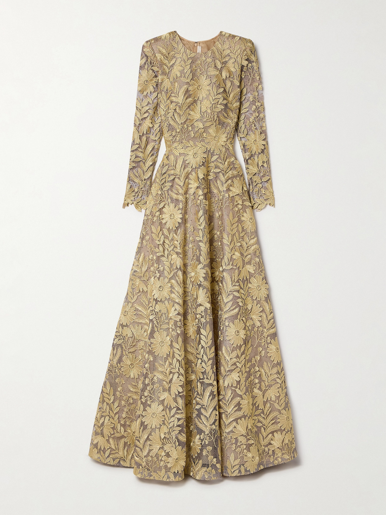 Naeem Khan - Metallic Appliquéd Embellished Tulle Gown - Gold