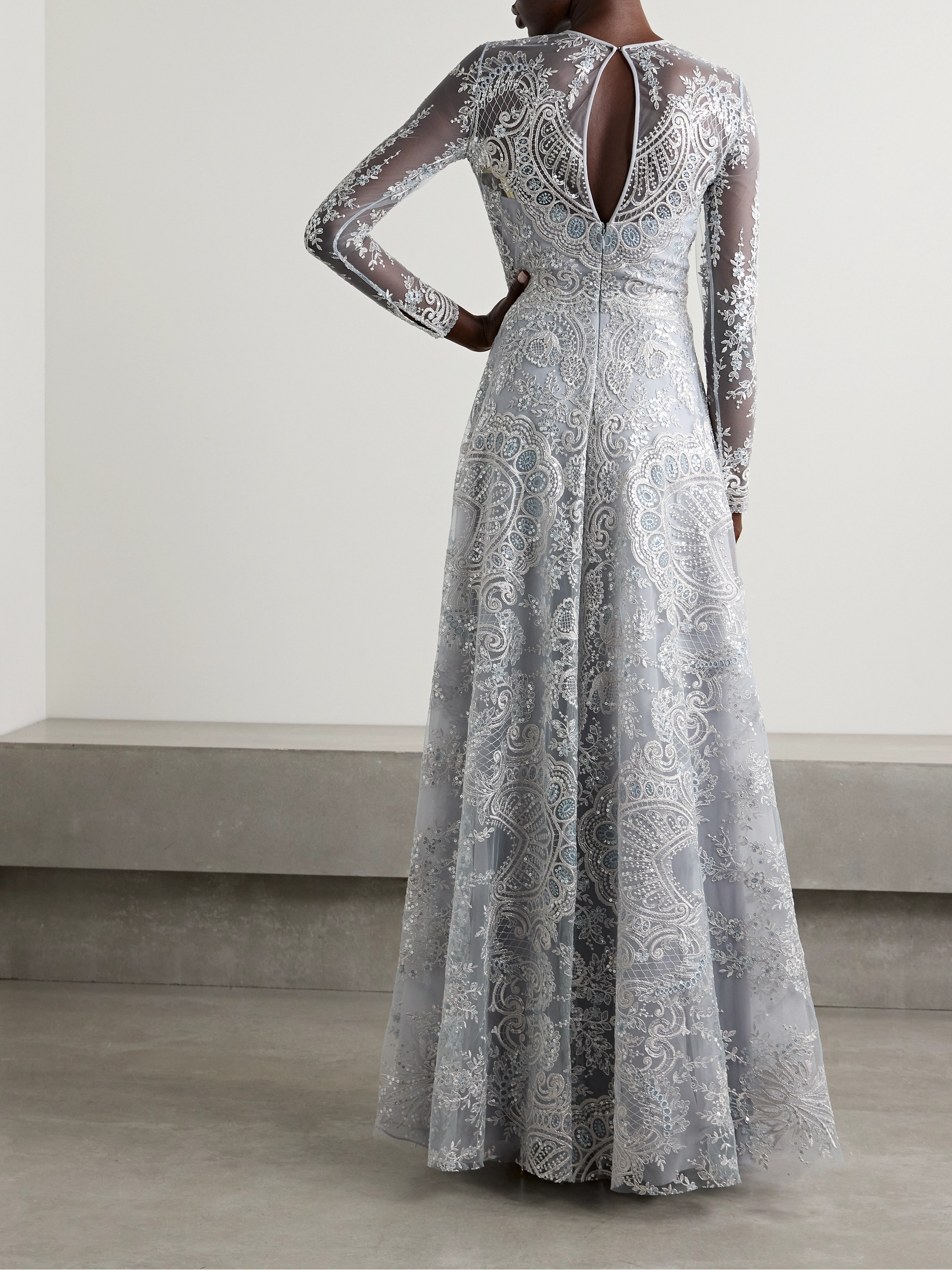 Naeem Khan Embroidered sequin-embellished tulle gown thumbnail