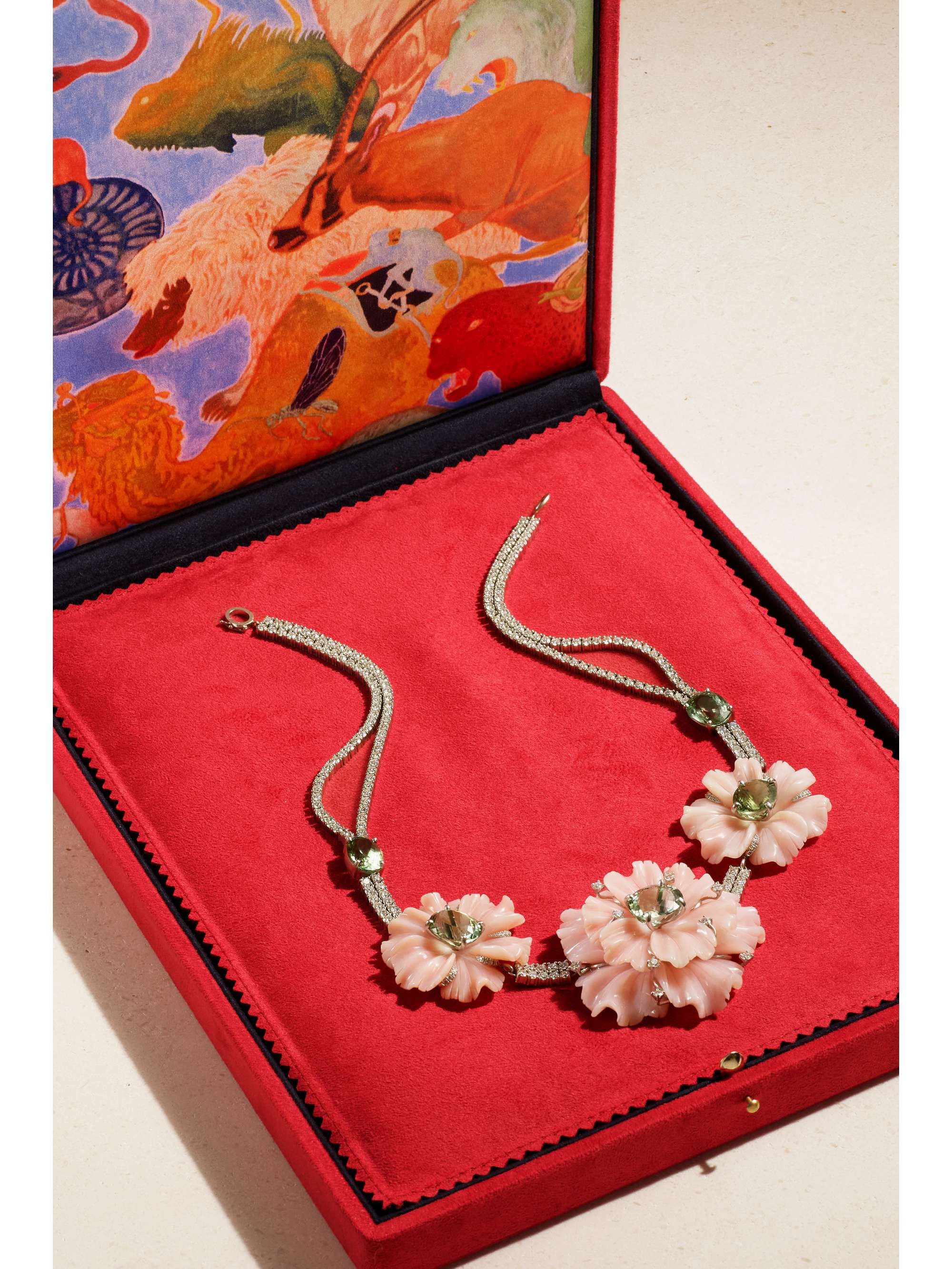 IRENE NEUWIRTH Tropical Flower 18karat white gold opal, tourmaline and