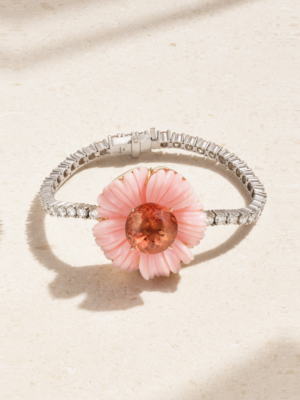 Irene Neuwirth Tropical Flower 18-karat White Gold Multi-stone Bracelet - Pink