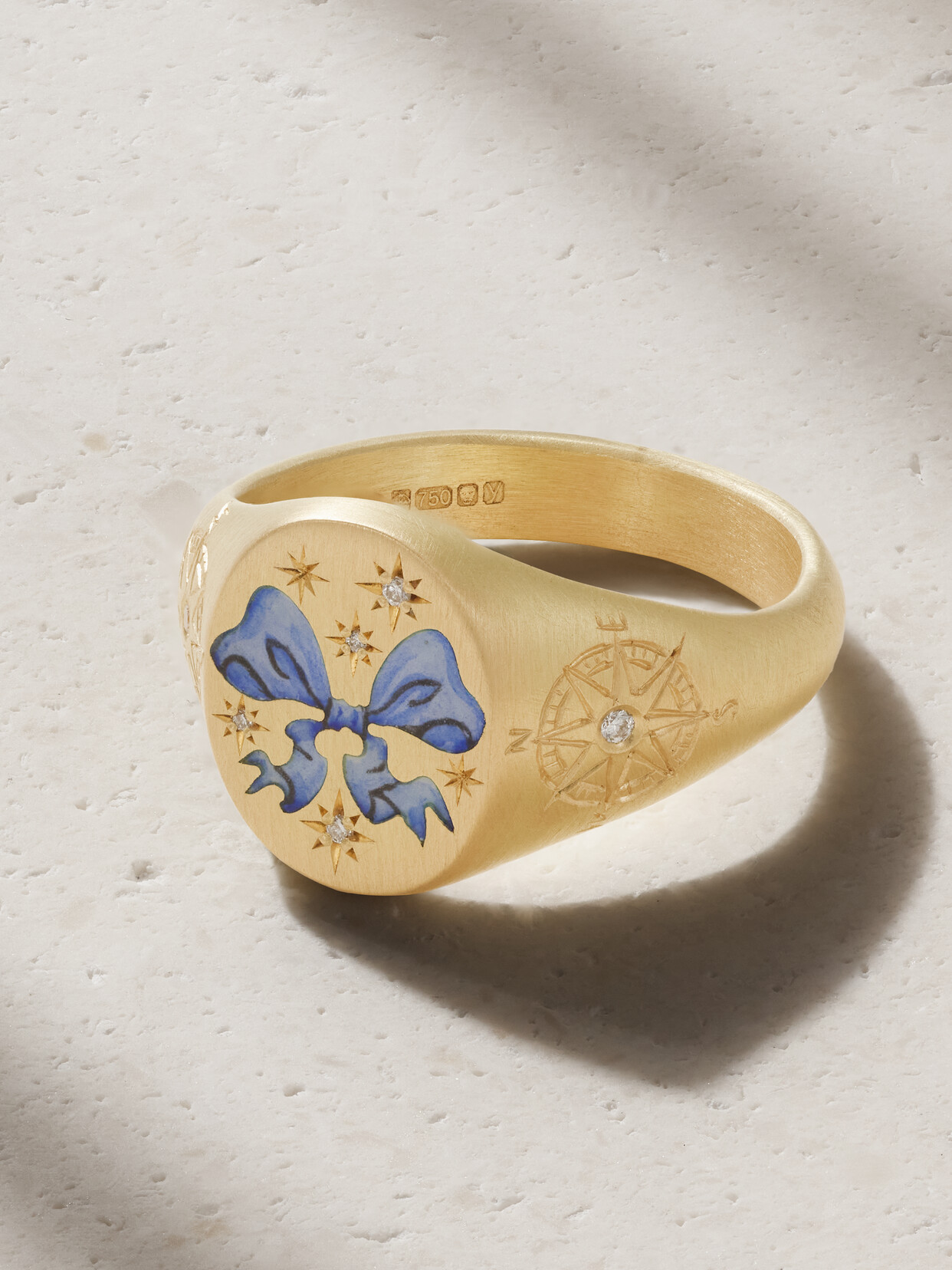 Cece Jewellery Ahoy Sailor 18-karat Gold, Diamond And Enamel Ring - 4