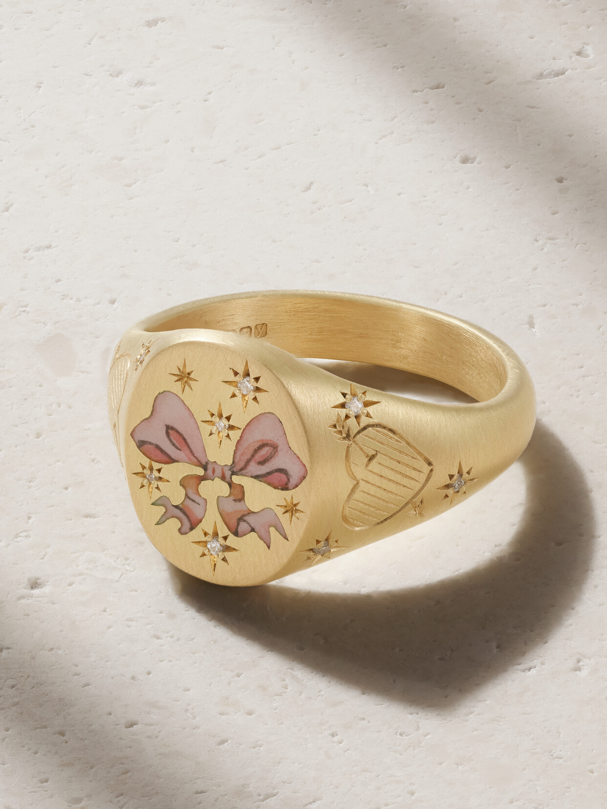 Cece Jewellery - Pretty N' Pink 18-karat Gold, Diamond And Enamel Ring - 4