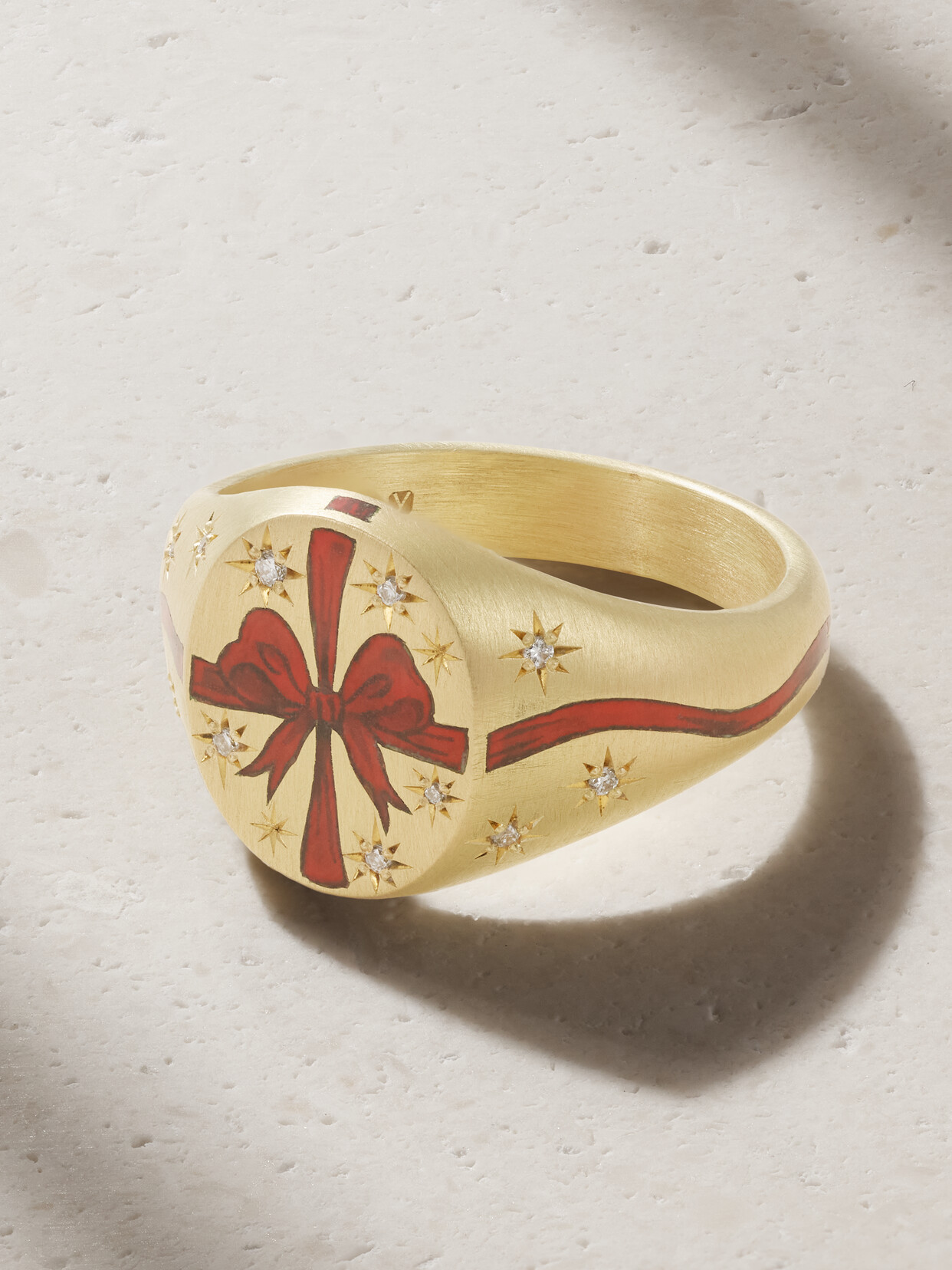 Cece Jewellery All I Want For Christmas Is You 18-karat Gold, Diamond And Enamel Ring - 4