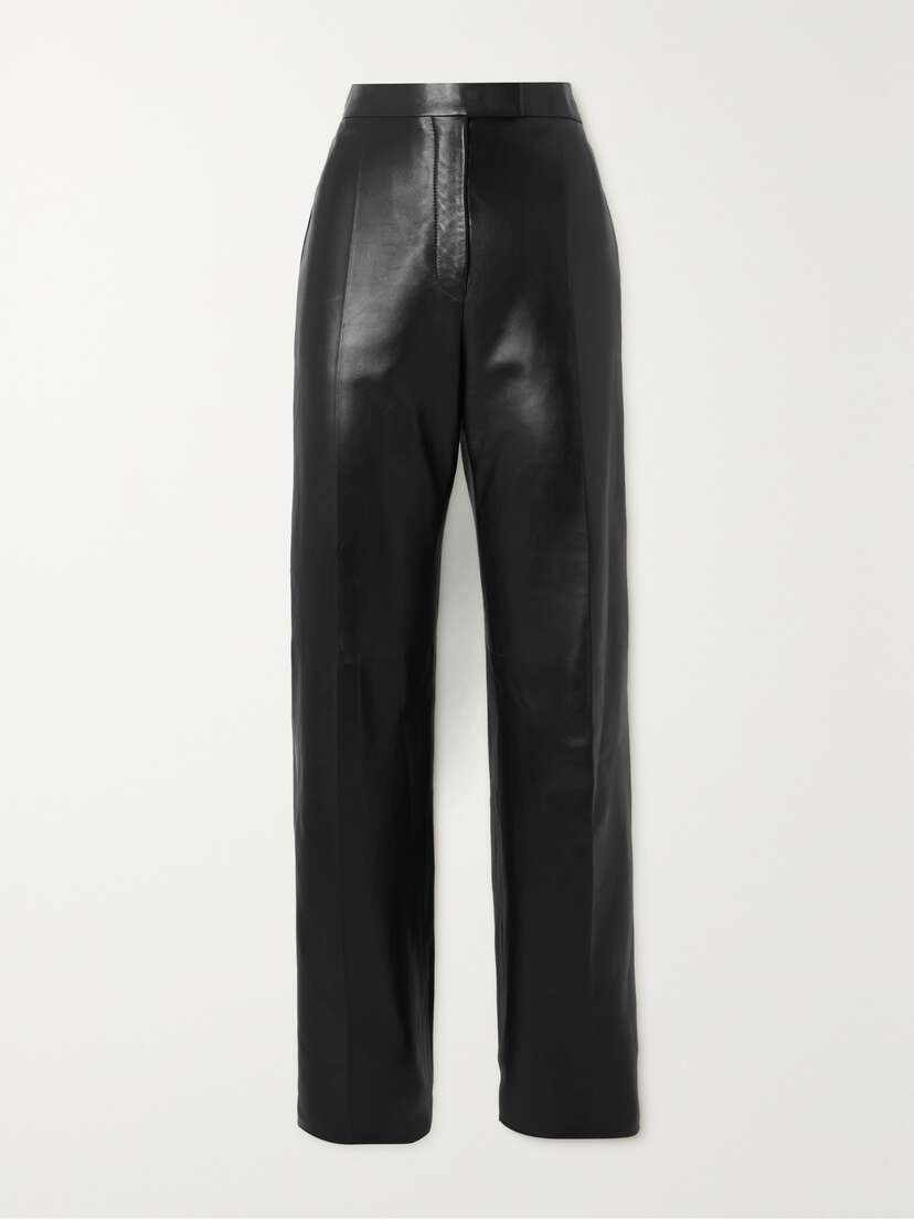 McQueen Leather Straight-leg Pants