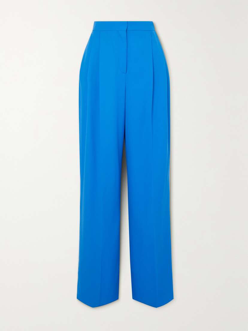 Alexander McQueen Pleated Grain De Poudre Wool Straight-leg Pants