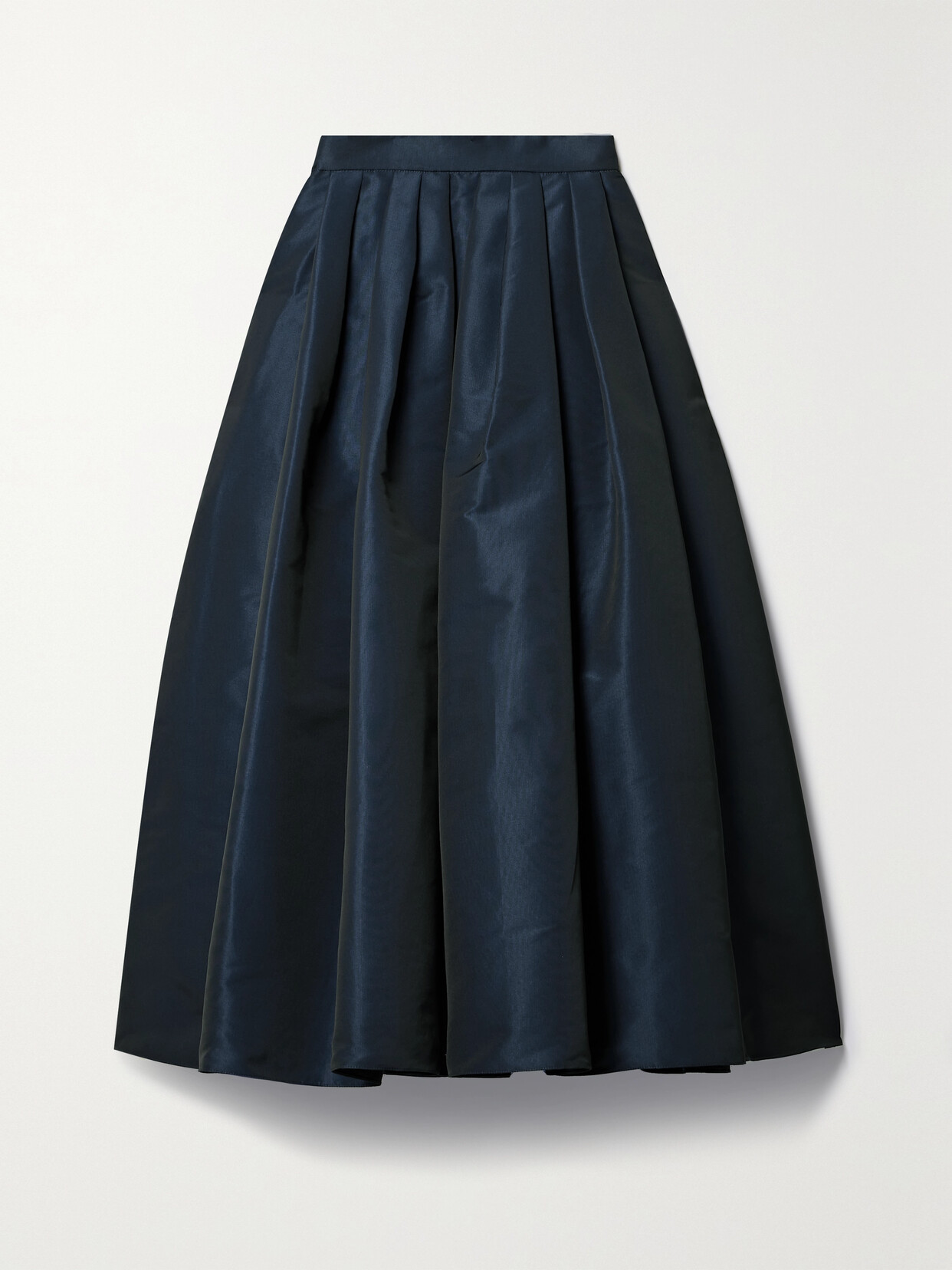 Shop Alexander Mcqueen Pleated Faille Midi Skirt In Blue