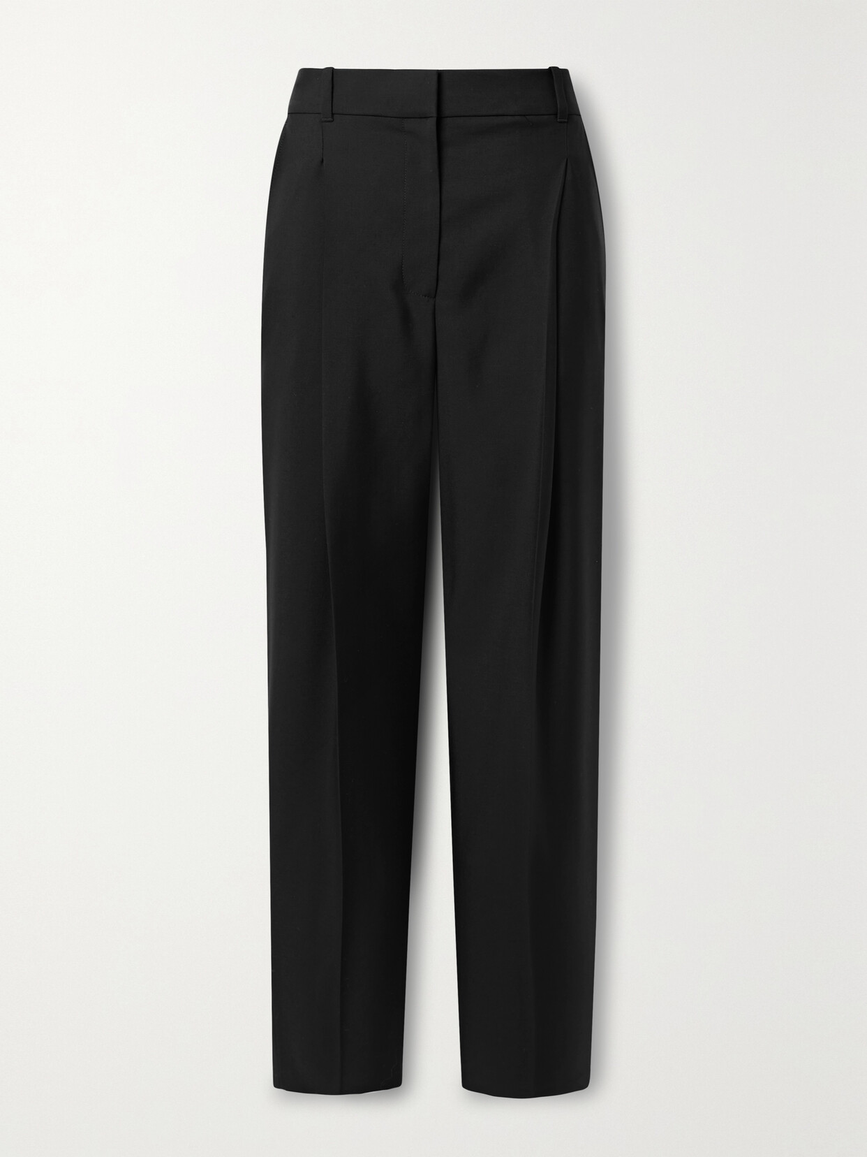 Alexander Mcqueen Pleated Grain De Poudre Wool Slim-leg Pants In Black