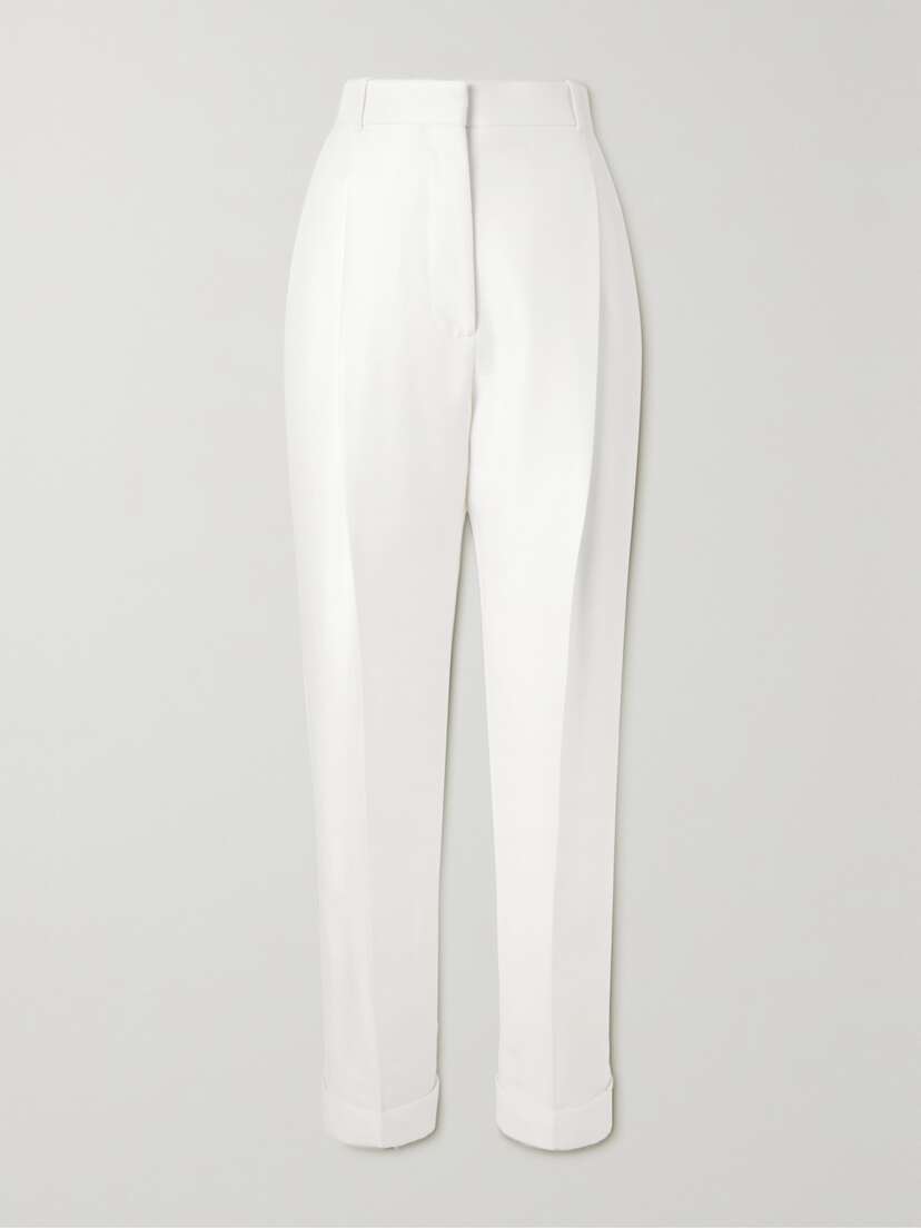 Alexander McQueen Pleated Cady Slim-leg Pants