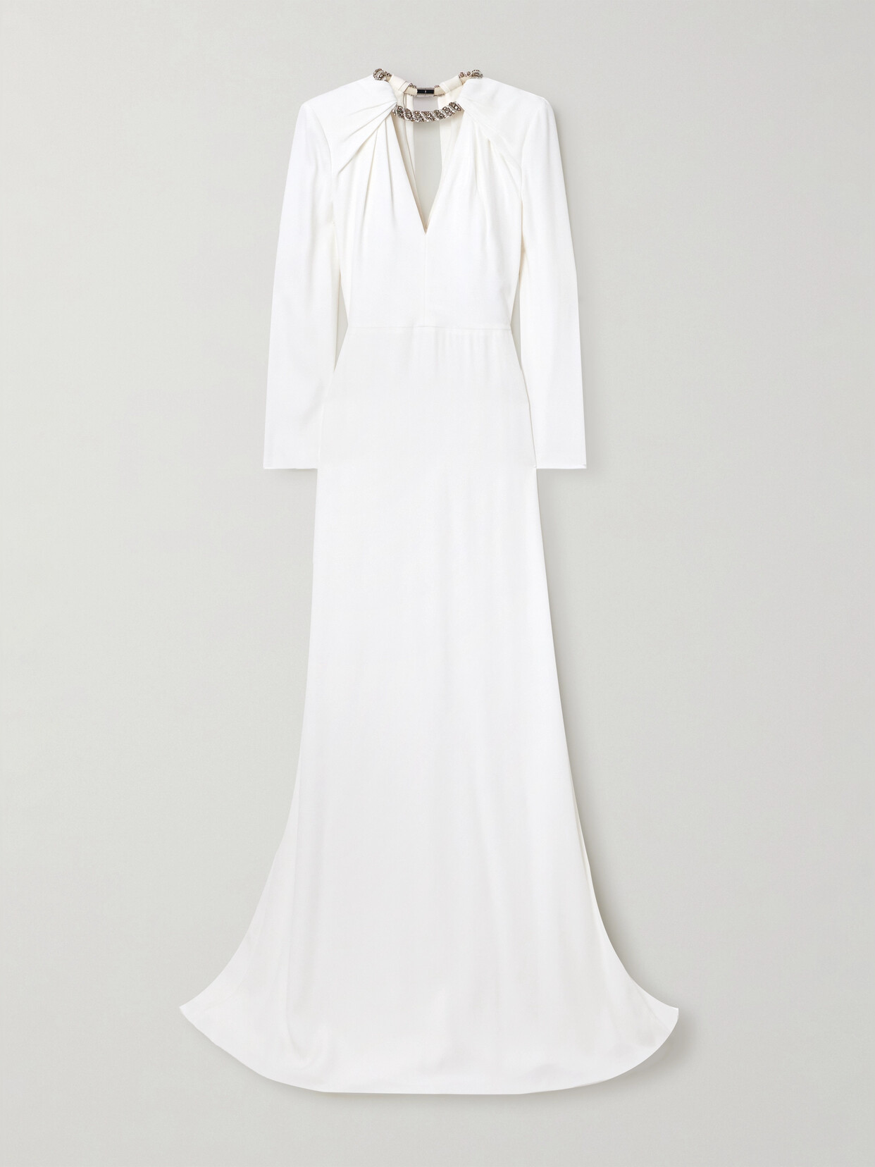 Alexander McQueen Embellished Crepe Gown - Ivory