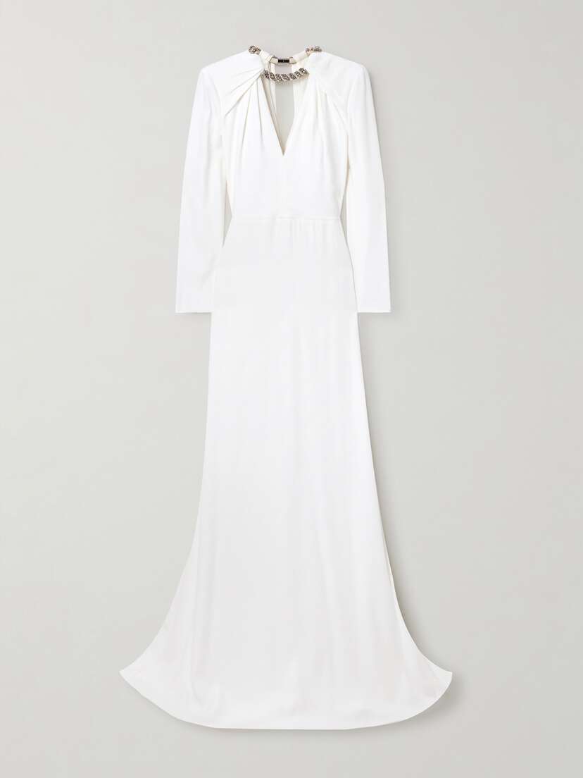 McQueen Embellished Crepe Gown