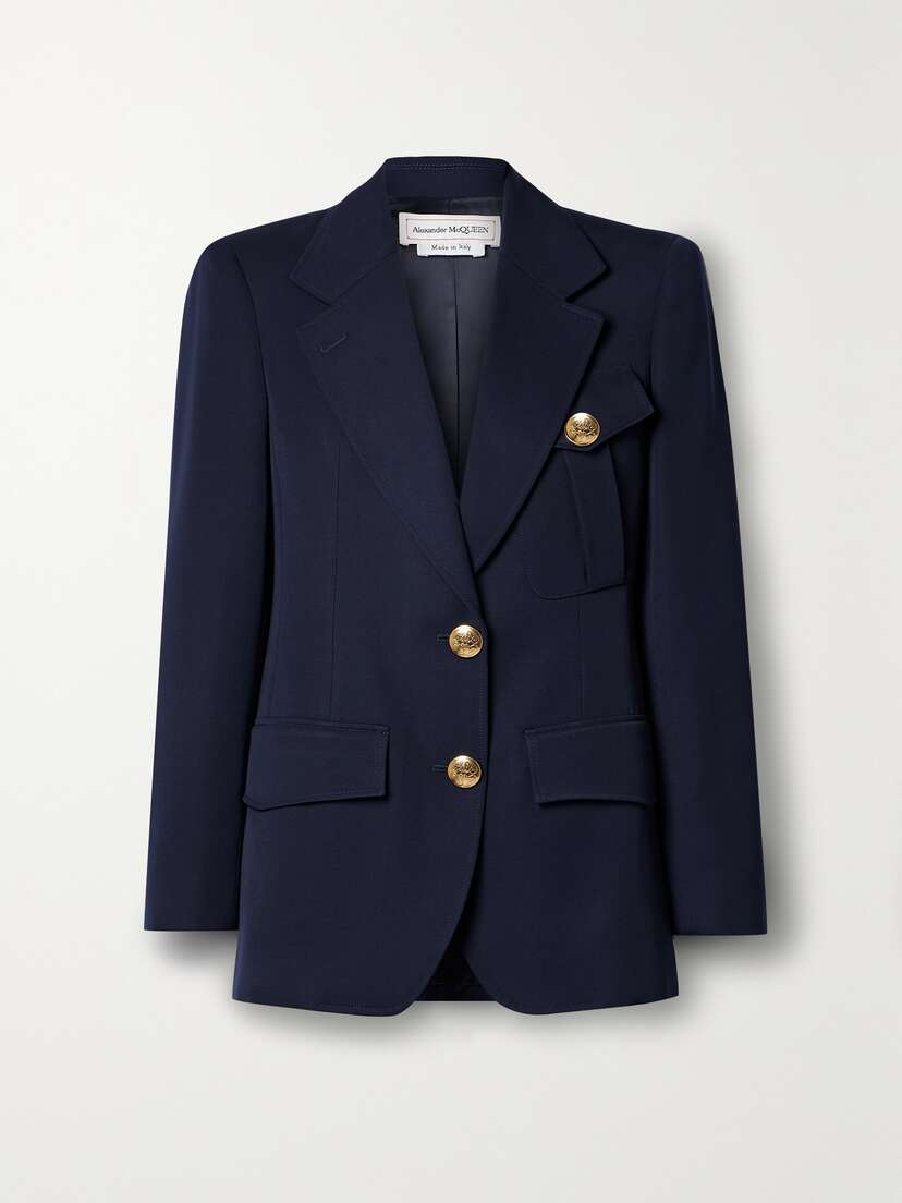 McQueen Button-embellished Wool-twill Blazer