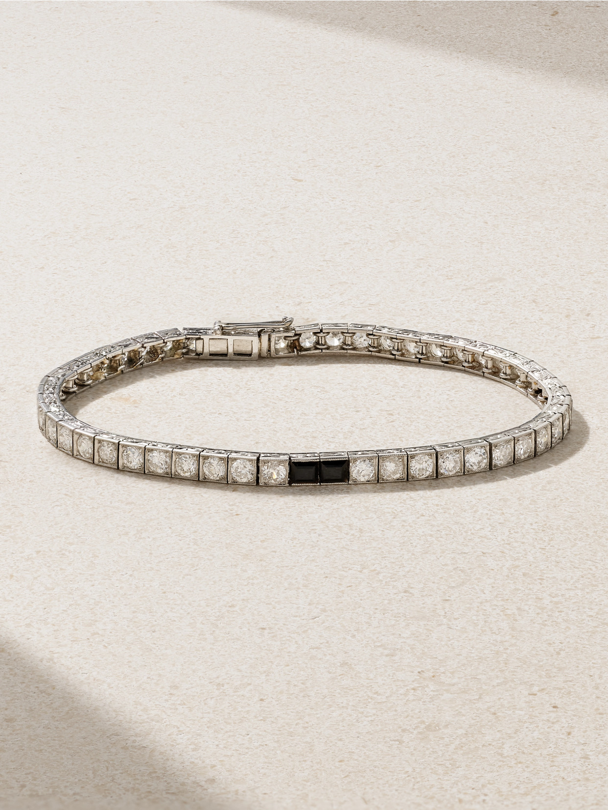 Stephanie Windsor - Vintage 1930 Platinum, Diamond And Onyx Bracelet - Gold