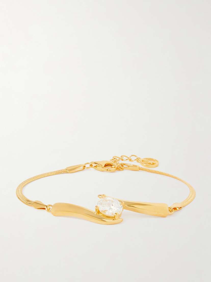 Anissa Kermiche Caught Red Handed Gold-plated Cubic Zirconia Bracelet
