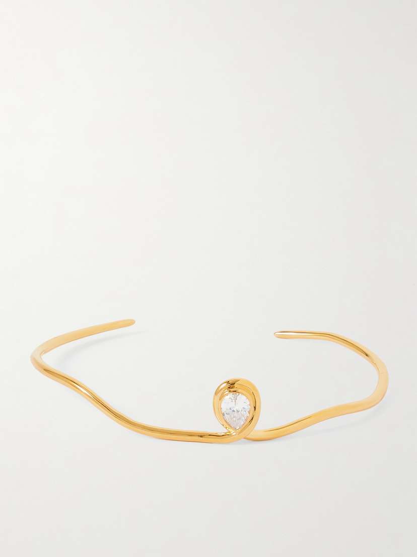 Anissa Kermiche Loopy Gold-plated Cubic Zirconia Bracelet