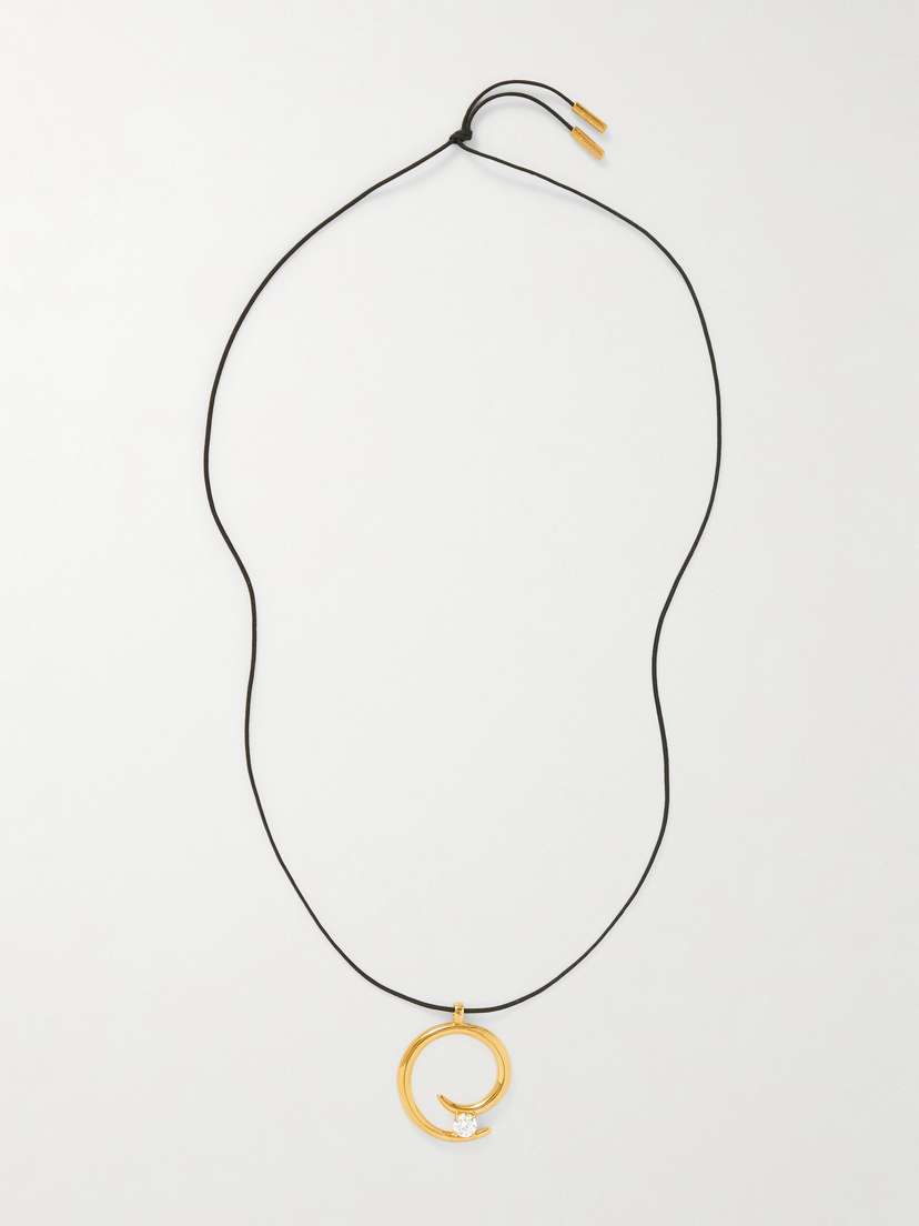 Anissa Kermiche Charmeur Rope Gold-plated, Cord And Cubic Zirconia Necklace