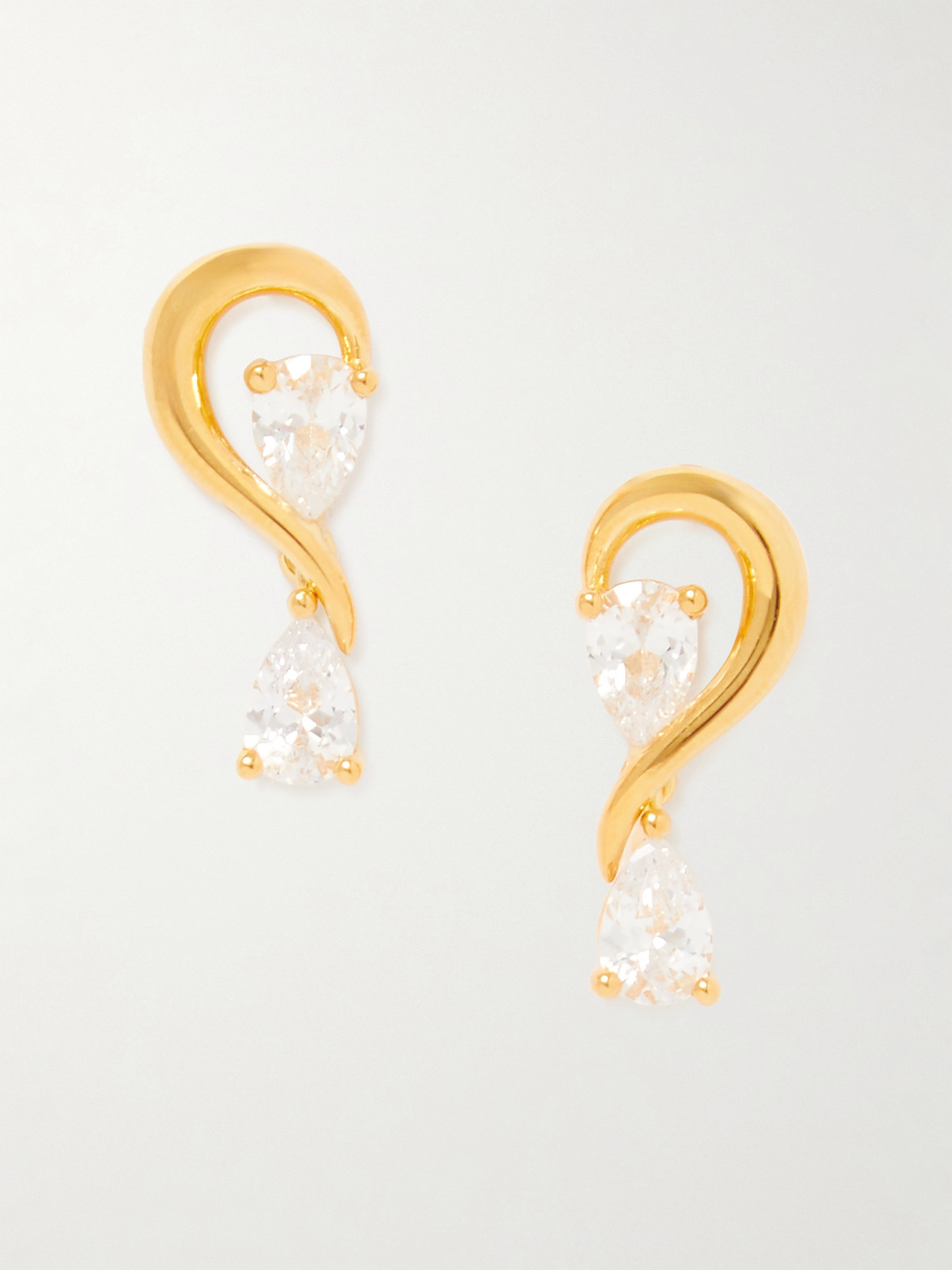 Anissa Kermiche Calin D'or Gold Vermeil Cubic Zirconia Earrings