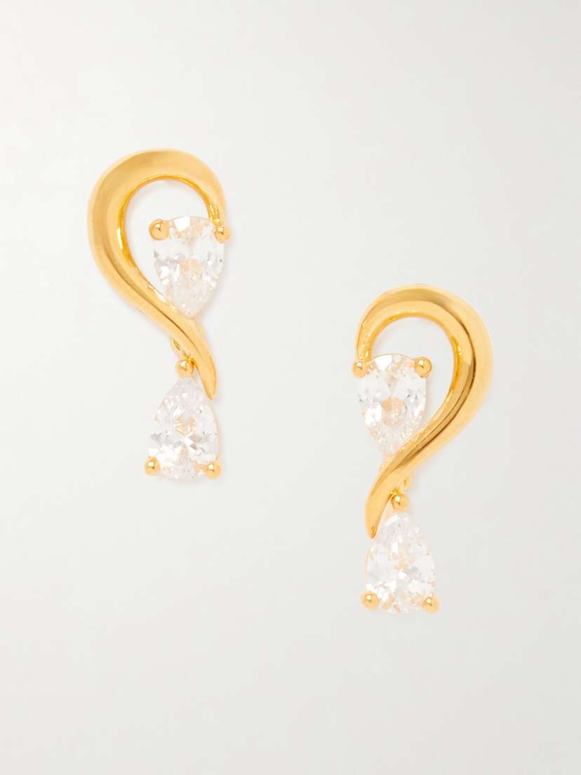 Anissa Kermiche Calin D'or Gold Vermeil Cubic Zirconia Earrings