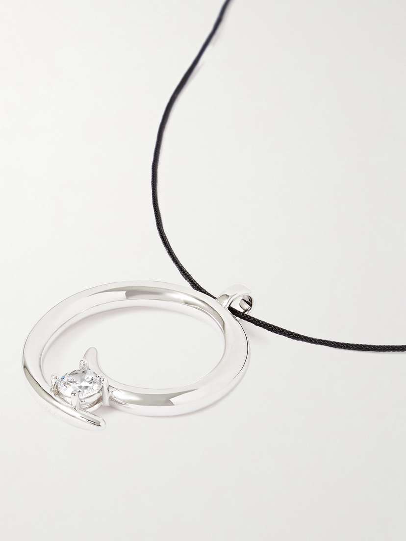 Anissa Kermiche Charmeur Rope Silver-plated, Cord And Cubic Zirconia Necklace