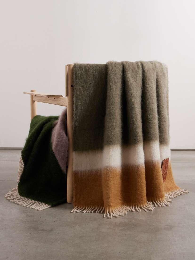 Loewe Striped Mohair And Wool-blend Blanket