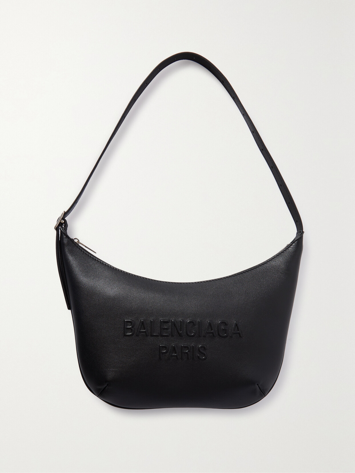 Balenciaga Mary-kate Embossed Leather Shoulder Bag In Black