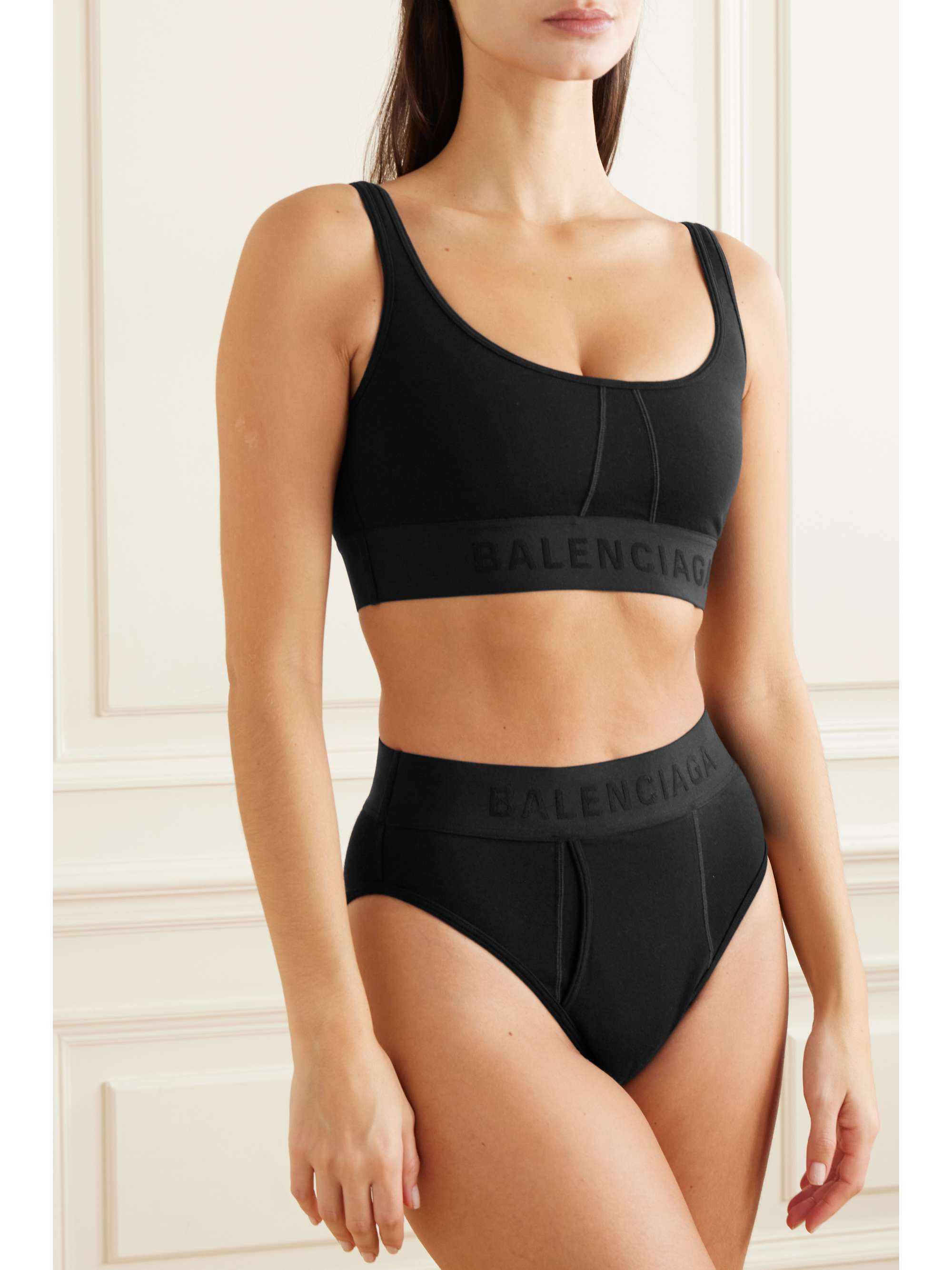 BALENCIAGA Stretch cotton-jersey sports bra