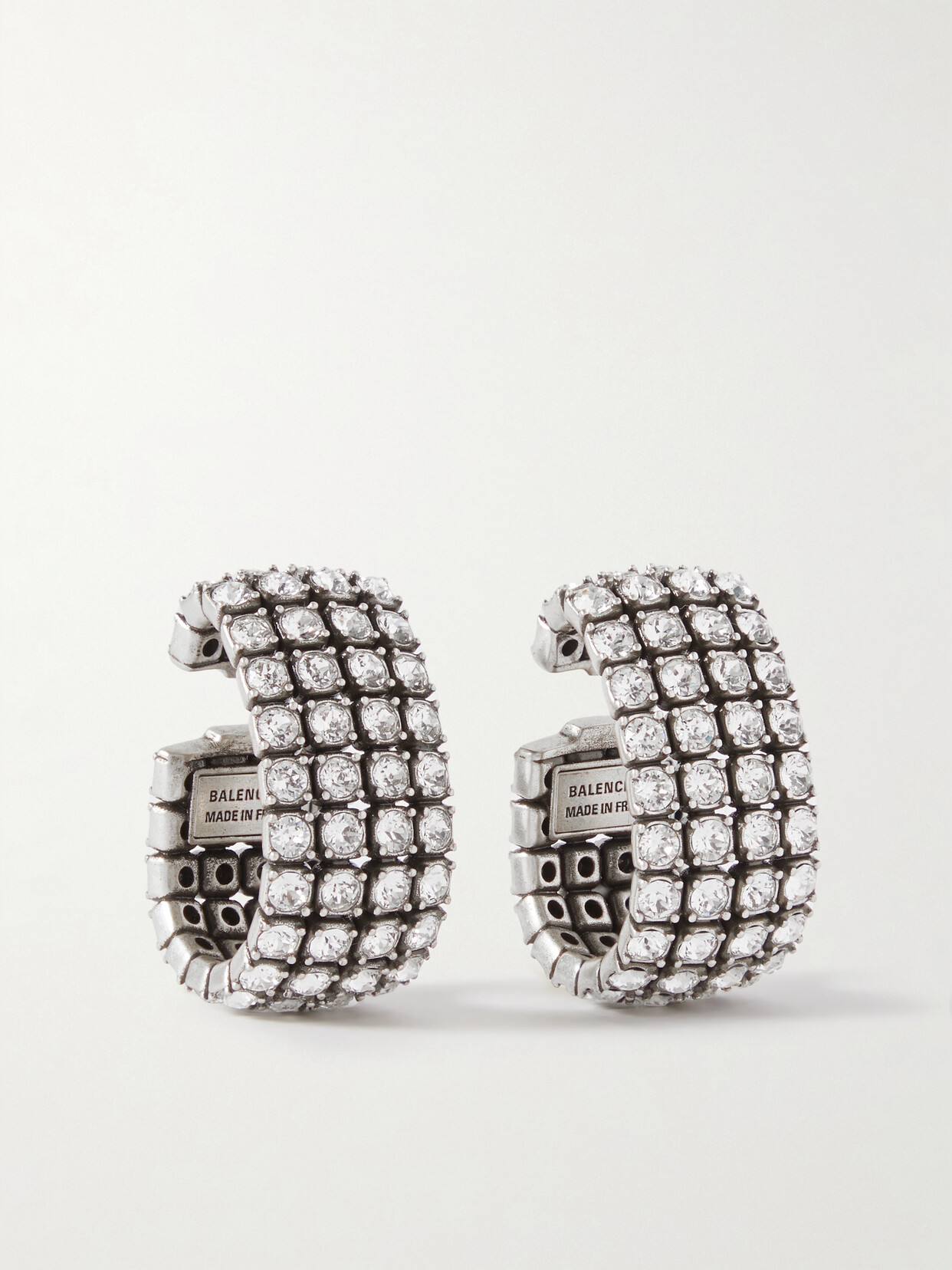 Balenciaga - Glam Silver-tone Crystal Ear Cuffs - One size