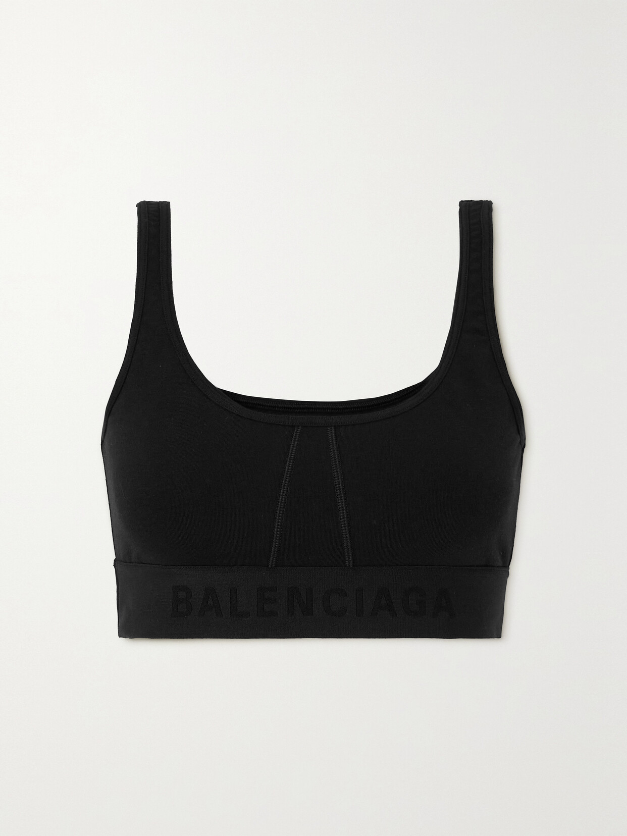 Balenciaga - Stretch Cotton-jersey Sports Bra - Black