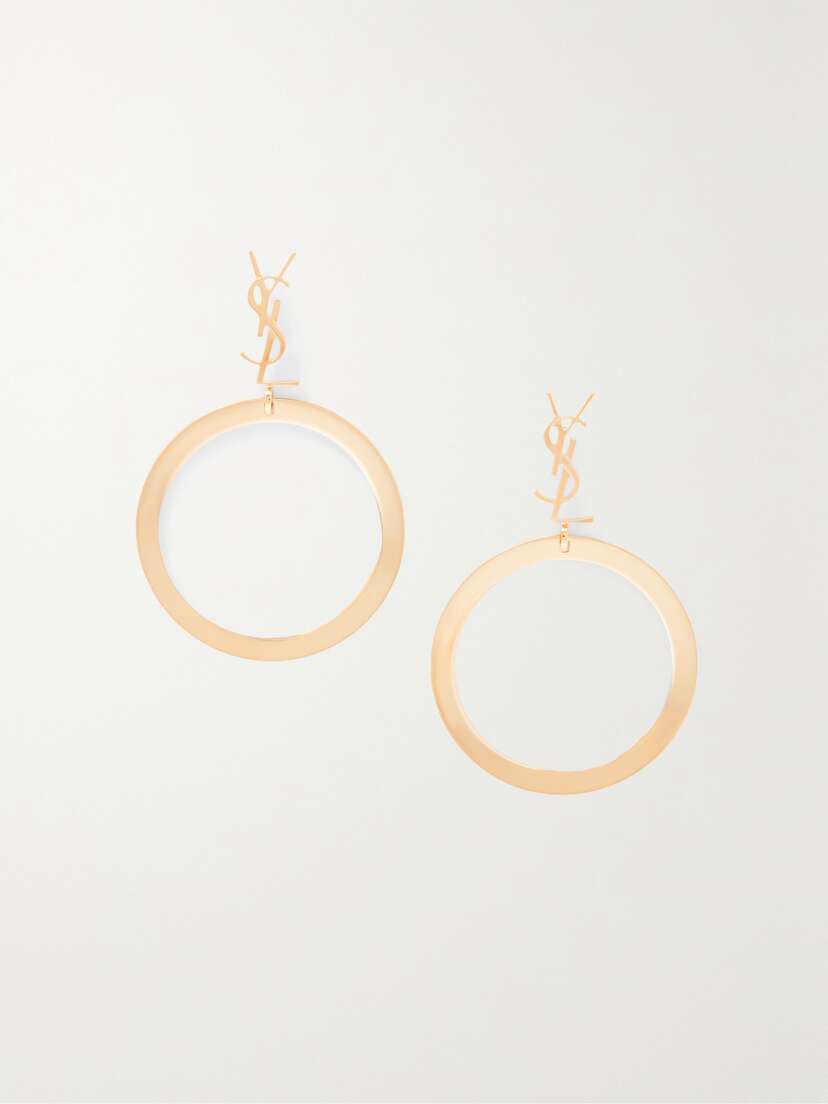 Saint Laurent Cassandre Gold-tone Earrings