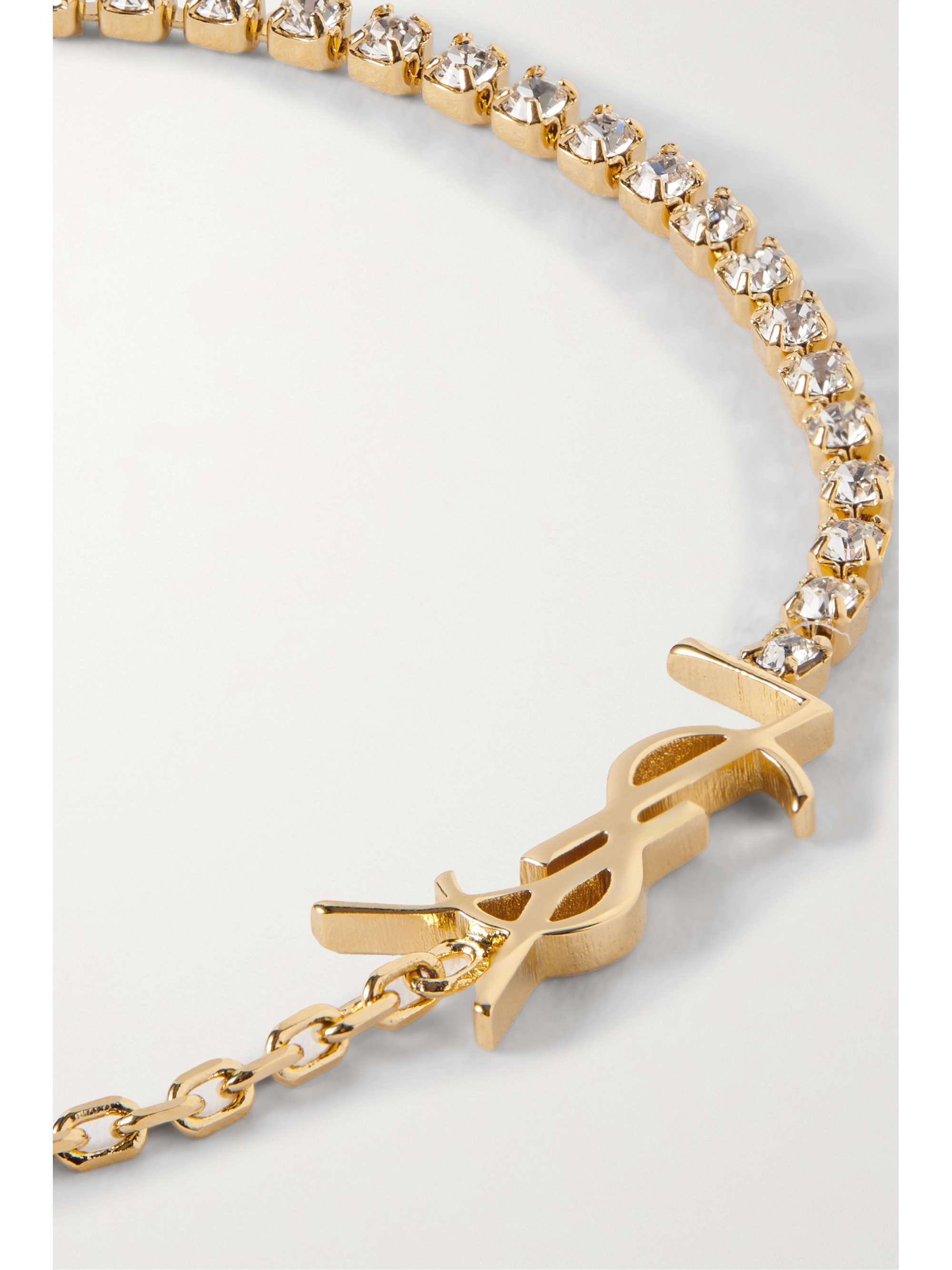 SAINT LAURENT Silver-tone crystal bracelet