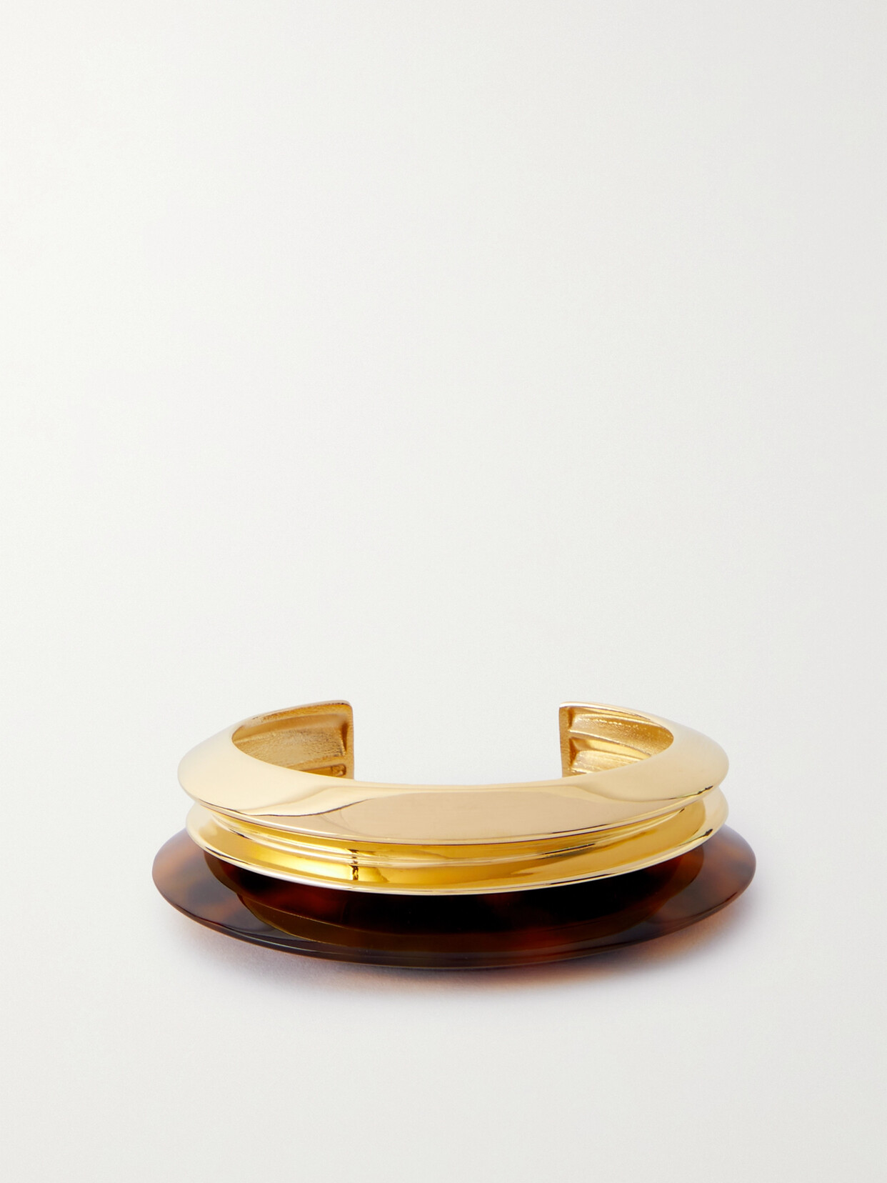 SAINT LAURENT - Duet Gold-tone And Resin Cuff - M