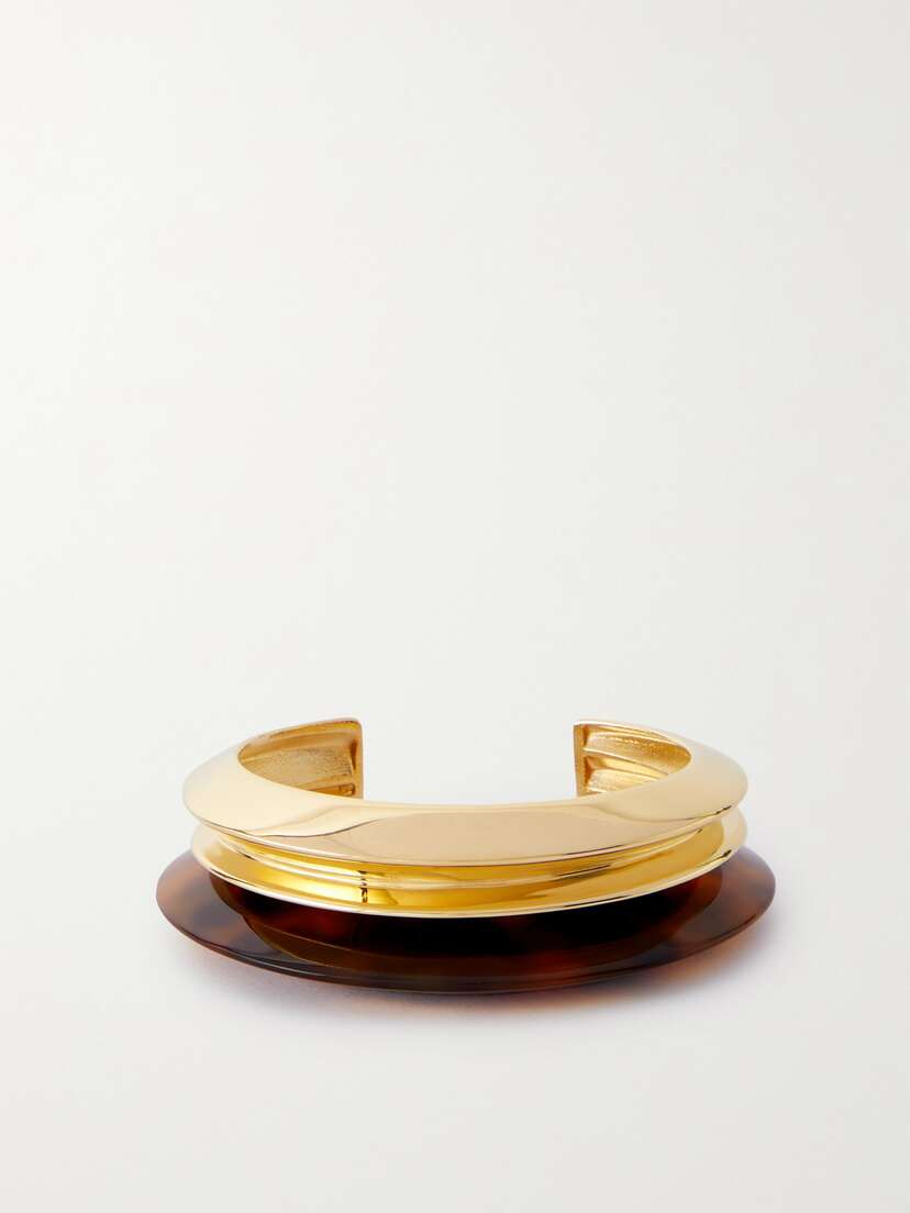 Saint Laurent Duet Gold-tone And Resin Cuff